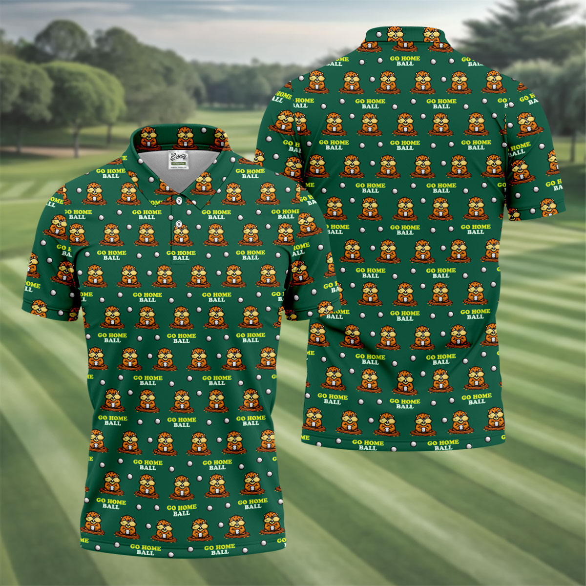 Go Home Ball Funny Groundhog Men's Golf Polo ShirtShirts For Men, Polo Shirt Men