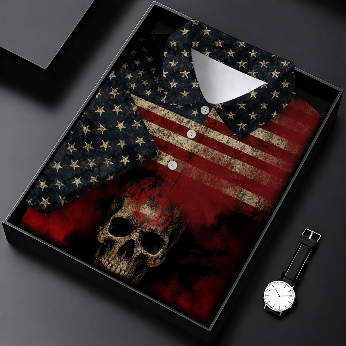 Cool Skull Faith Cross Distressed US Flag 4th Of July Golf Shirt, 250 Years Golf Shirt For Women