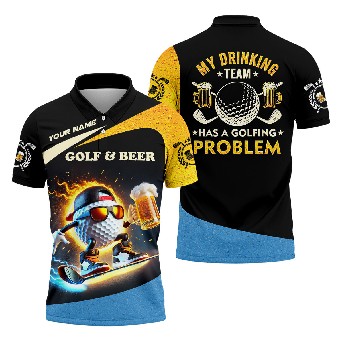 My Drinking Team Has A Golfing Problem Funny Golf Polo ShirtGift For Golfers, Team Golf Shirts