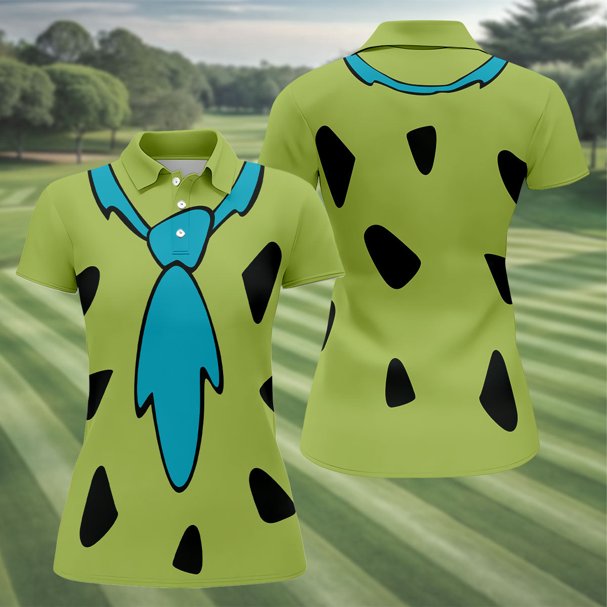 Green Stone Age Costume Hawaiian Golf Shirt, Women’s Golf Polo, Golf Shirts For Women
