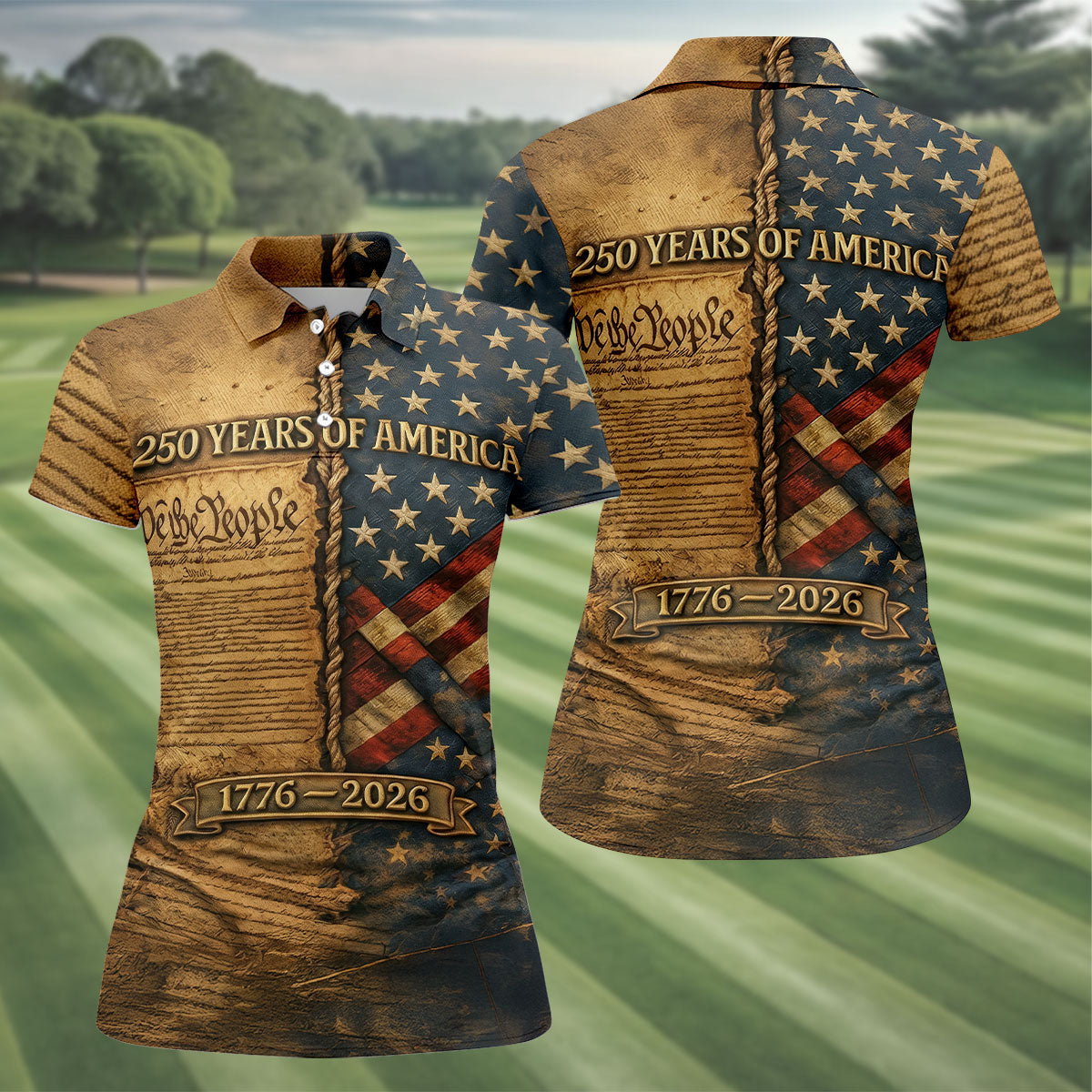 We The People 250 Years Of America 1776-2026 4th Of July Golf Shirt, Retro Golf Shirt, Golf Shirt For Women