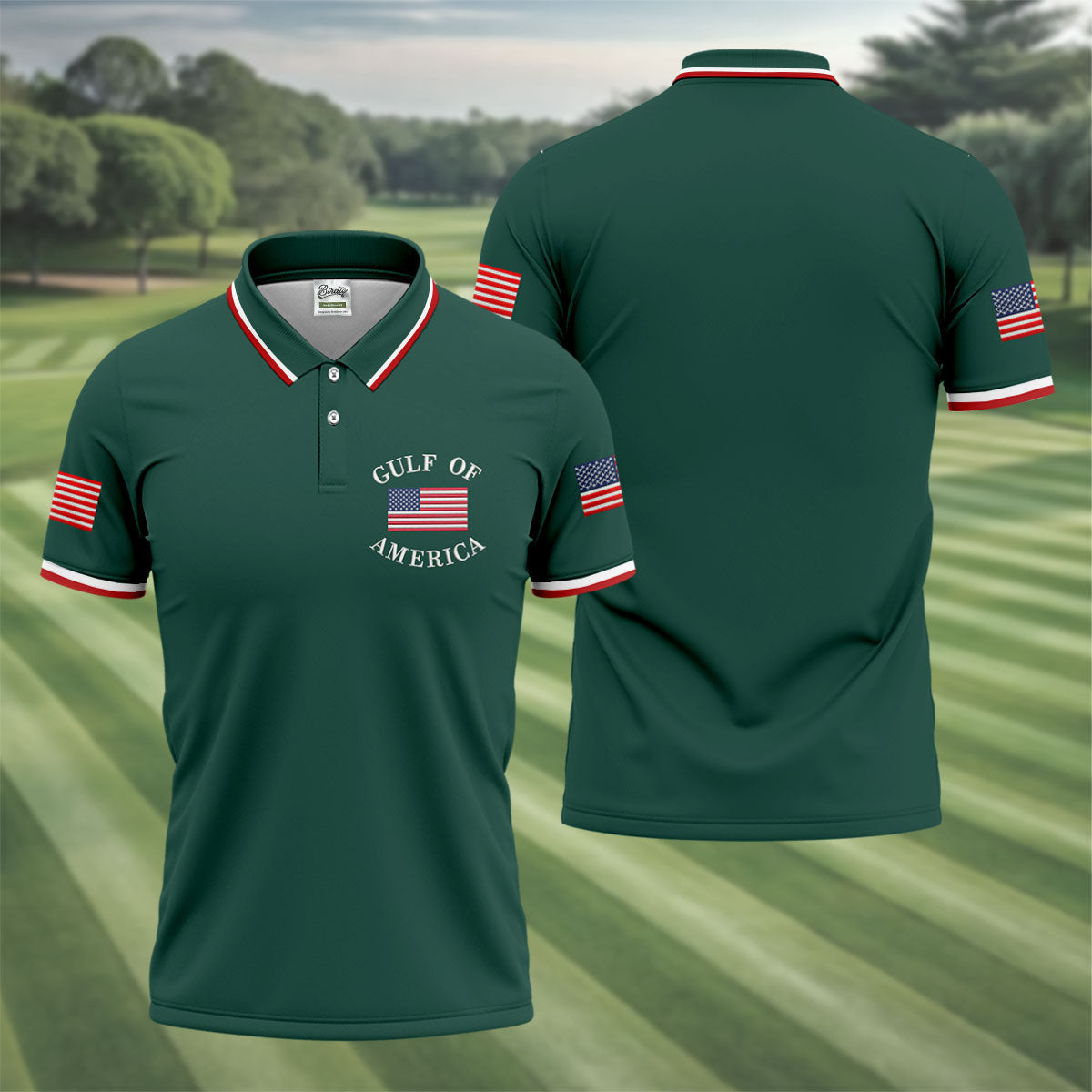 Gulf Of America Patriotic Golf Shirt, 4th Of July Golf Shirt, 250 Years Polo Shirtor Men