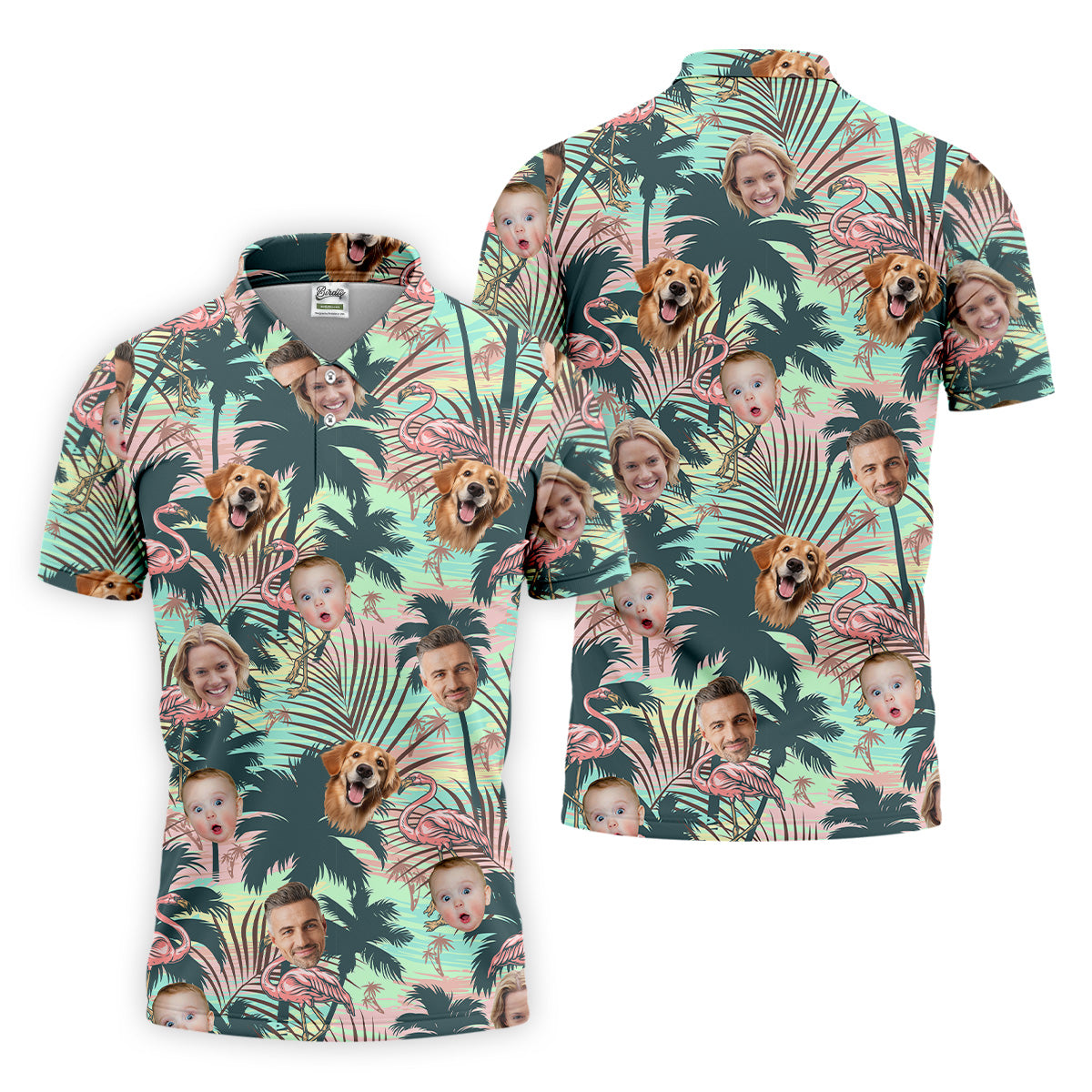 Hawaiian Shirts With Faces, Flamingo Golf Shirt, Men Golf Polo, Custom Team Shirts, Golf Gifts For Men