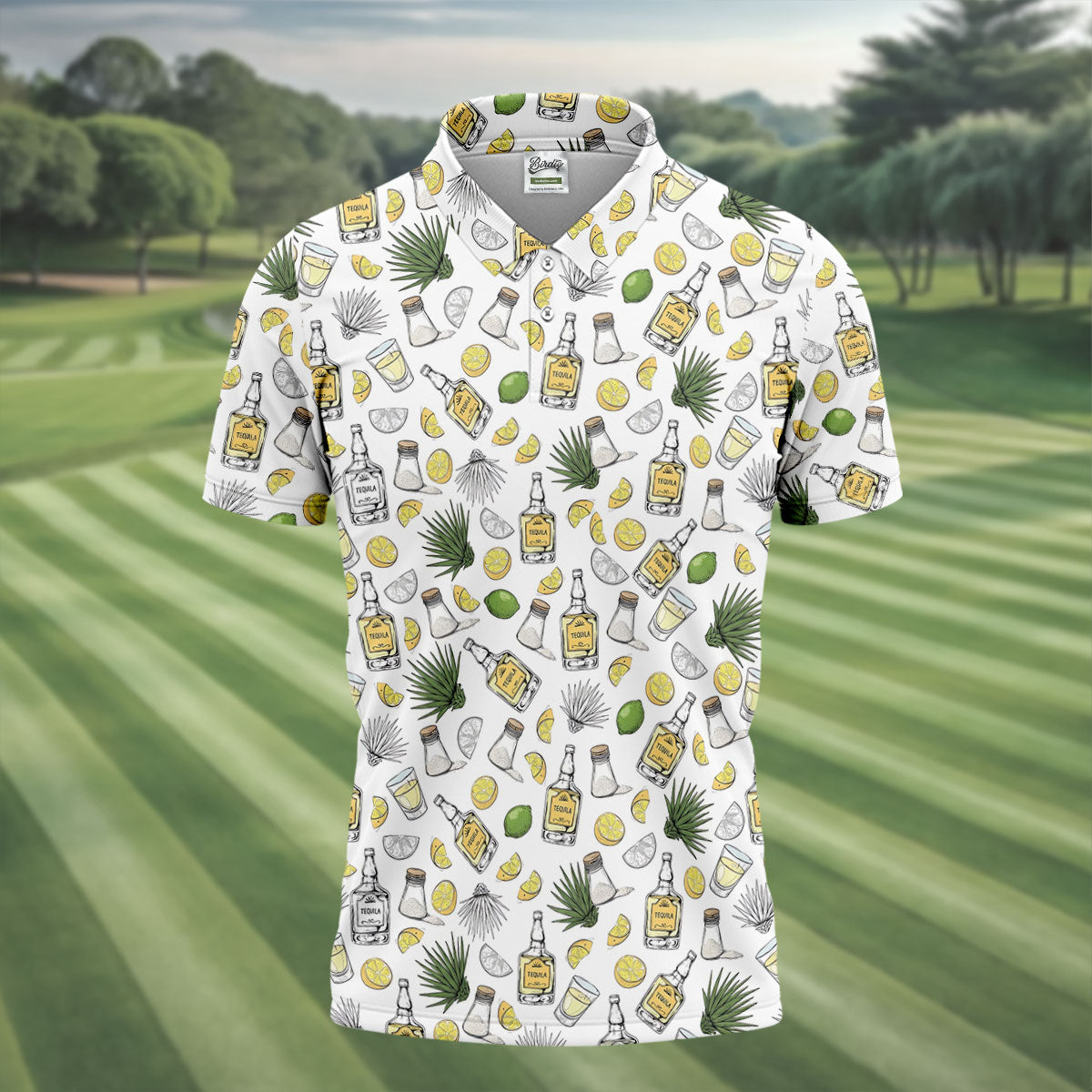 Tequila Lime Salt Cinco De Mayo Celebration Golf Tops For Men, Drinking Party Polo Shirtor Men