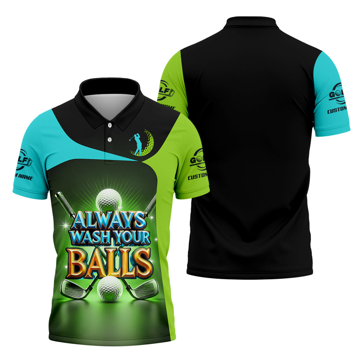 Always Wash Your Balls Custom Golf Polo ShirtFunny Golf Shirt, Mens Golf Gift