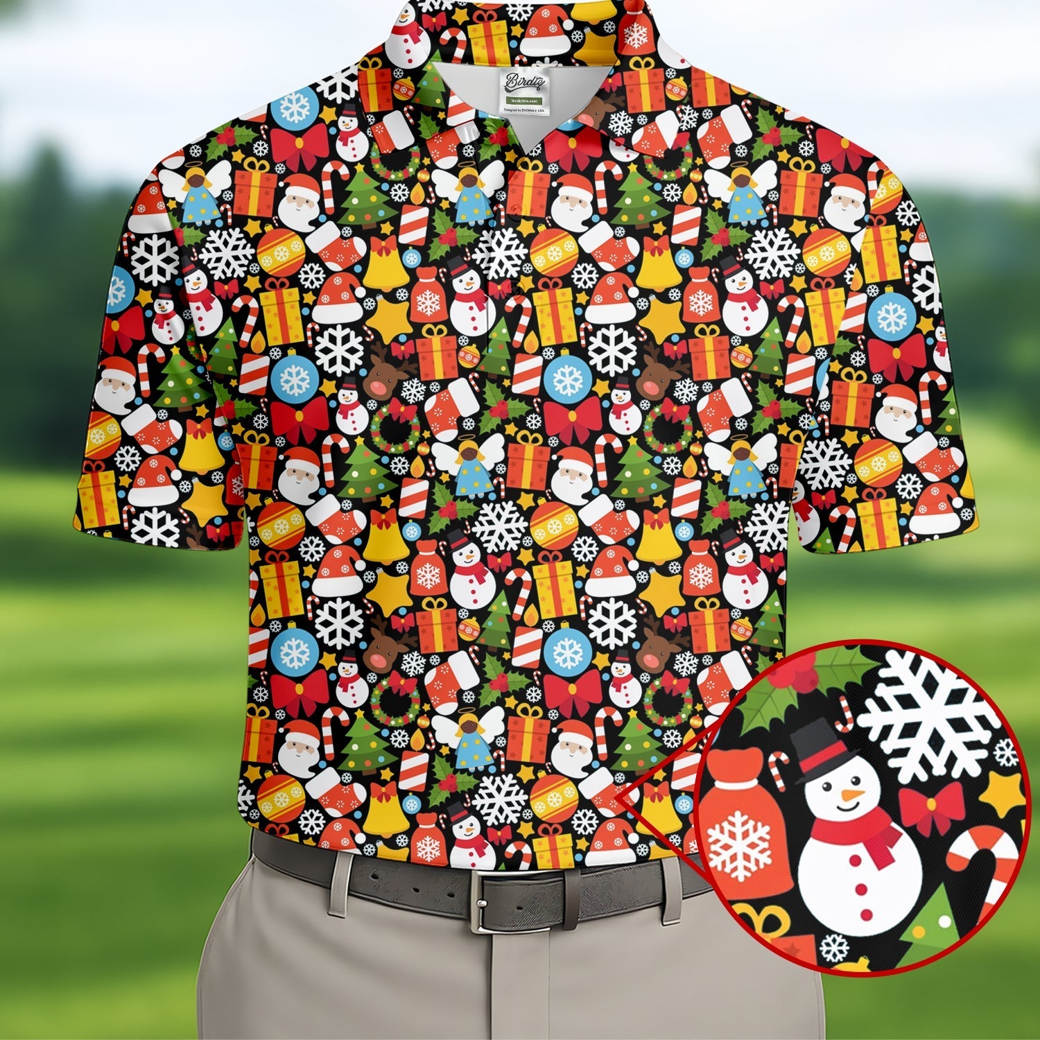 Festive Christmas Golf Tops For Men, Christmas Golf Shirt, Polo ShirtFor Men, Golf Gift For Men
