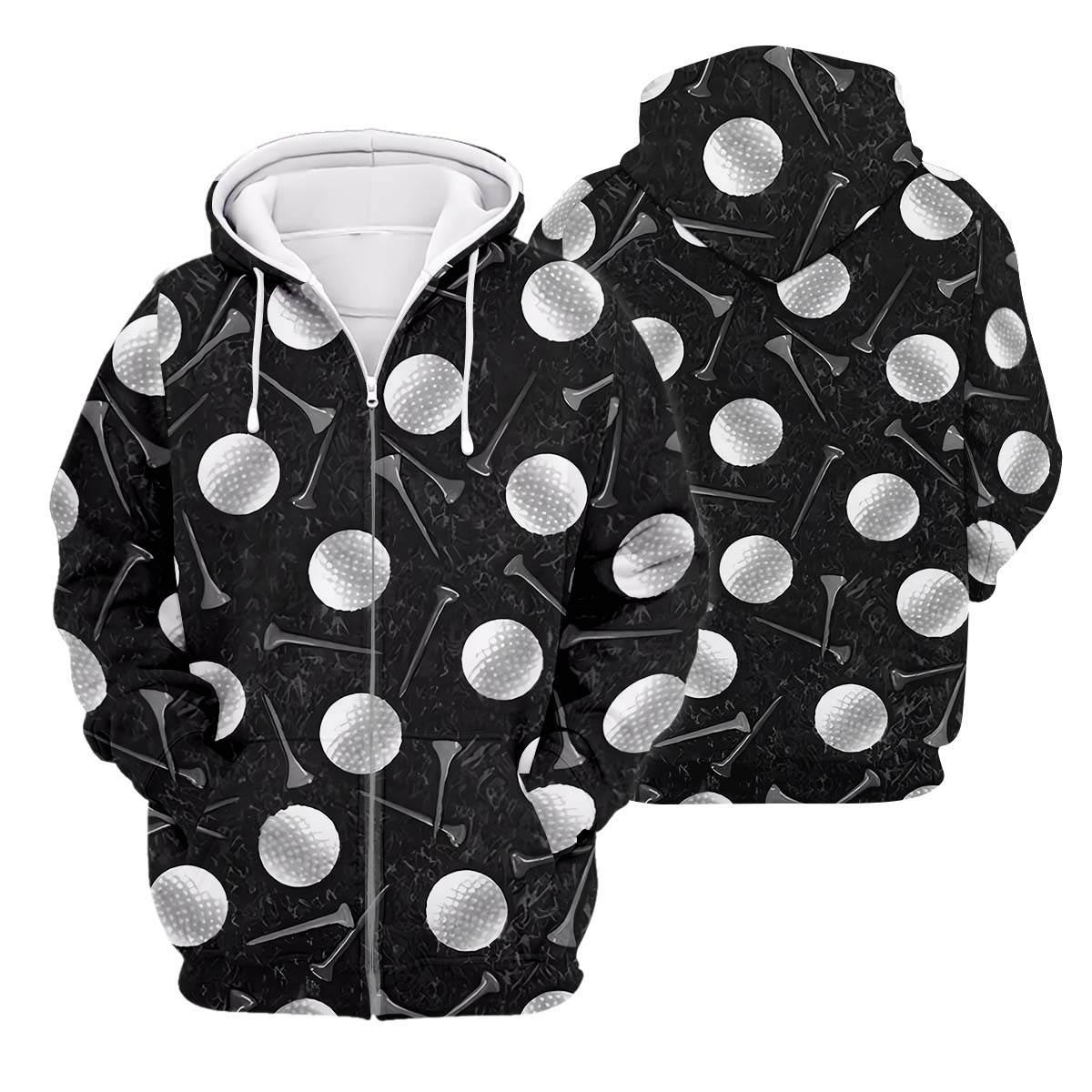 Golf Balls Black Men's Golf Polo Shirtunny Golf Shirt, Gifts For Golfer