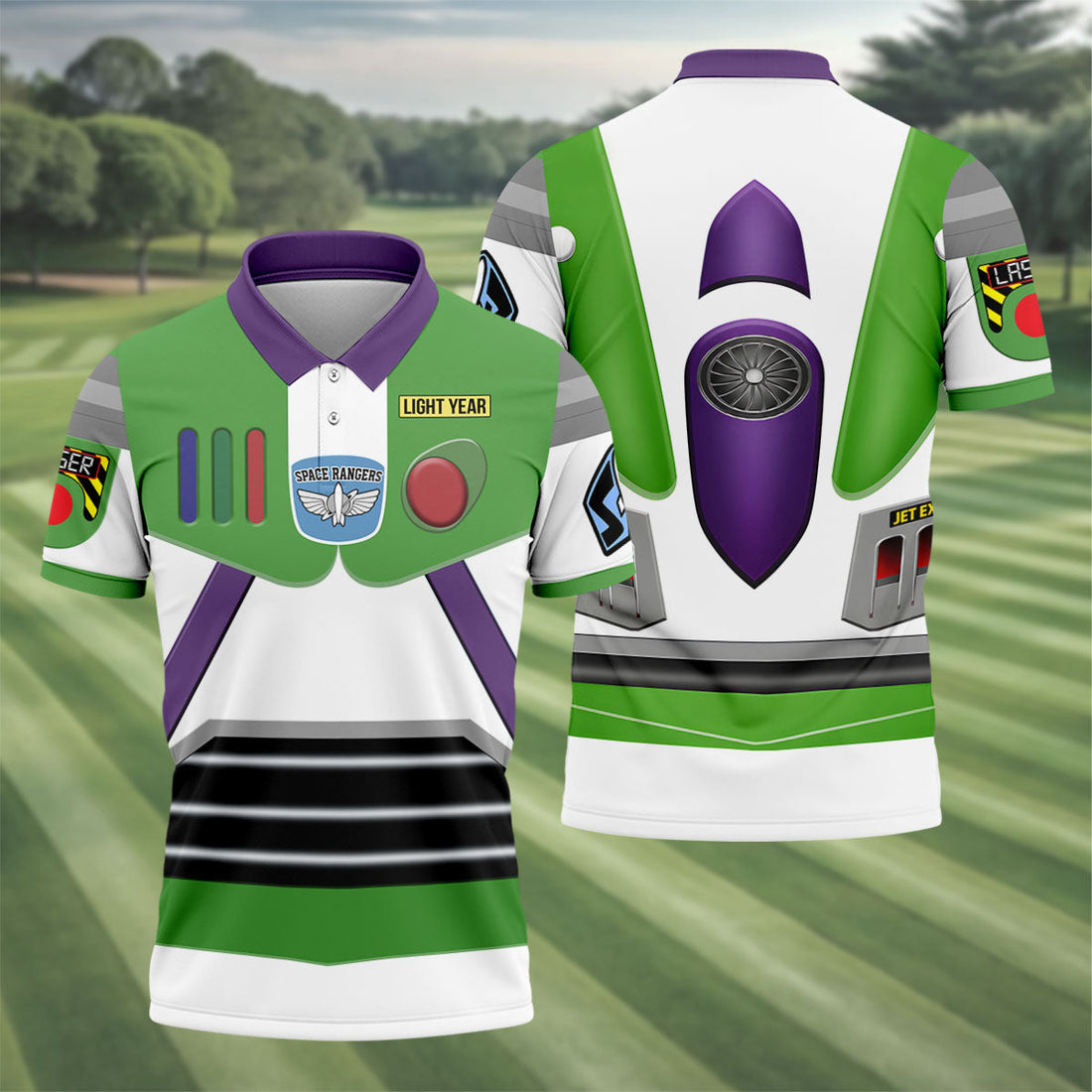 Sci Fi Space Ranger Costume Hawaiian Golf Shirt, Mens Golf Polo, Printed Golf Shirts