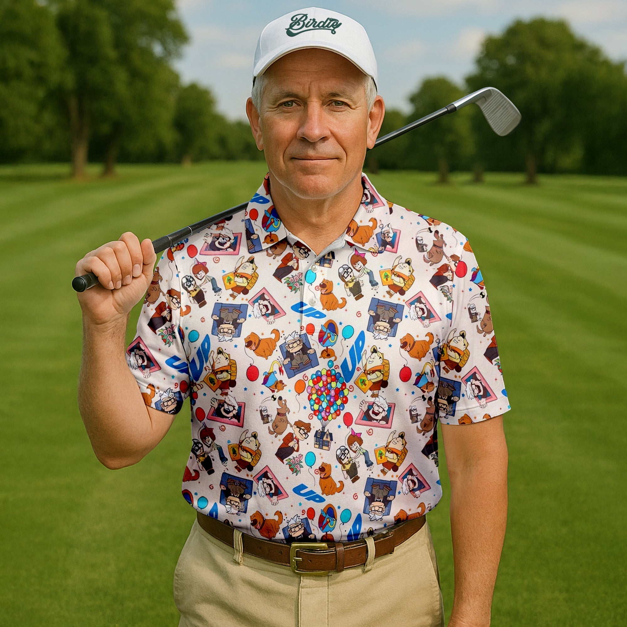 Up Movie Men's Golf Polo ShirtGolfing Apparel, Mens Golf Gift