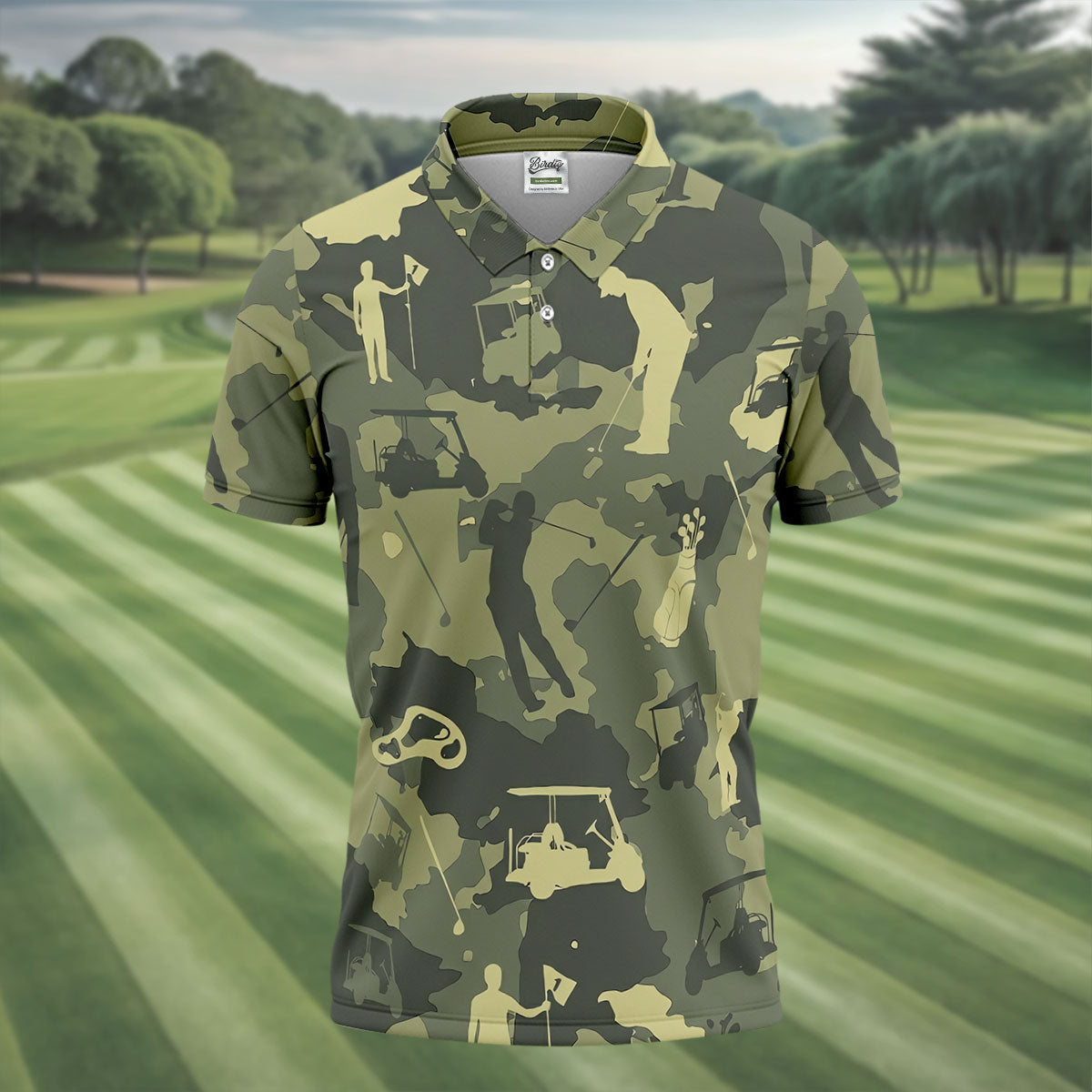 Golf Pose Camo Golf Shirt, Golf Tops For Men, Golf Shirts For Men, Golf Gift For Men