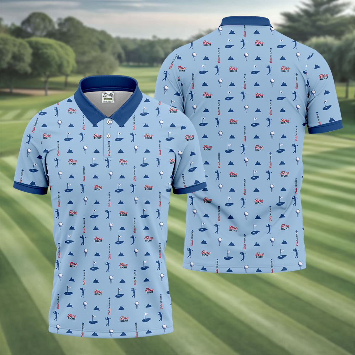 Fore Right Cold As Slice Golf And Beer Golf Shirts For Men, Polo Shirt Men, Golfing Apparel
