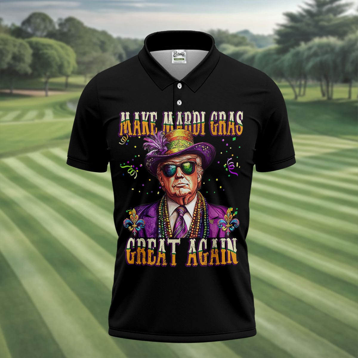 Make Mardi Gras Great Again Men's Funny Golf Shirts, Golf Shirts For Men, Polo ShirtFor Men