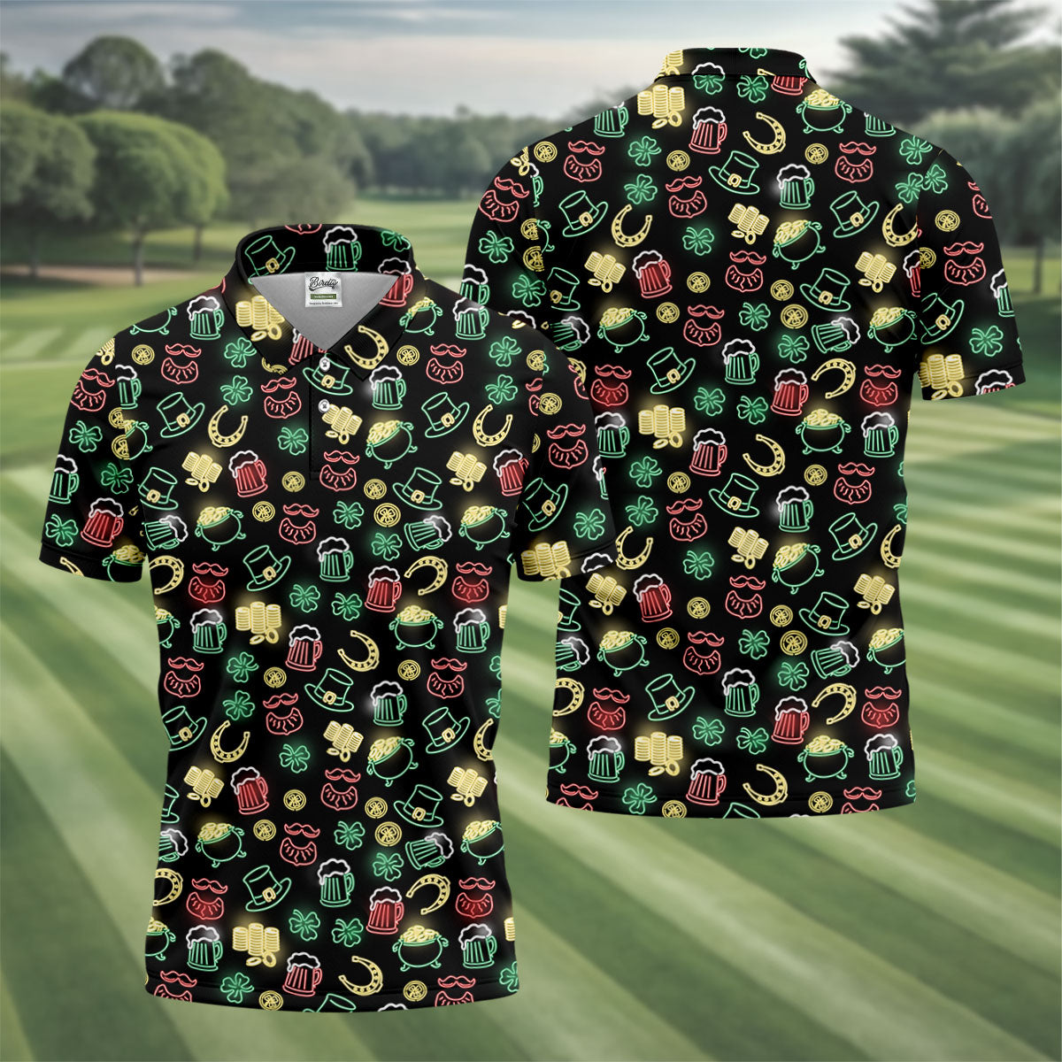 Leprechaun Hats Gold Coins Pot St Patrick's Day Shamrock Golf Shirt, Polo ShirtFor Men, Golf Shirts For Men