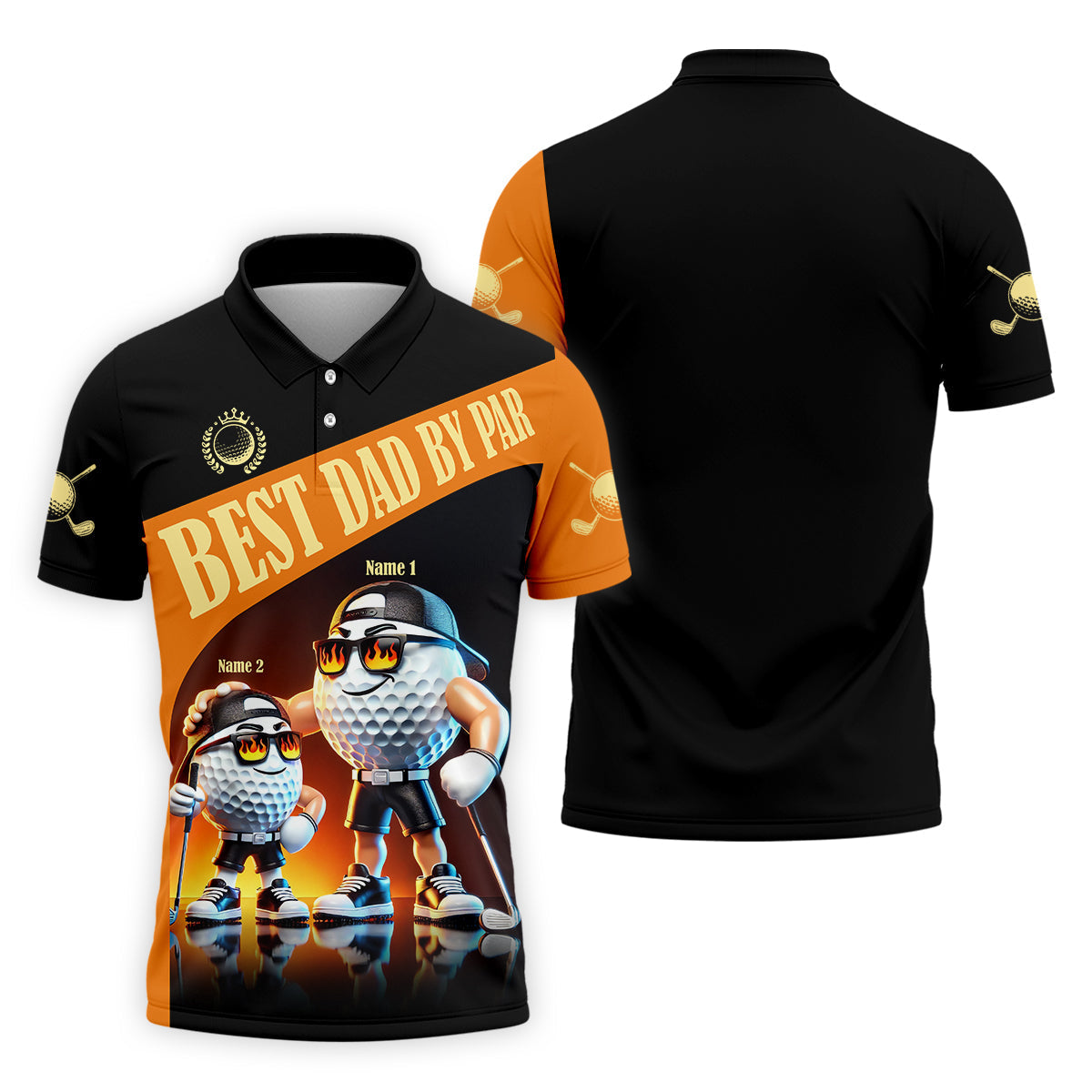 Best Dad By Par Custom Men's Golf Polo Shirtny Golf Shirt, Dad Golf Gift
