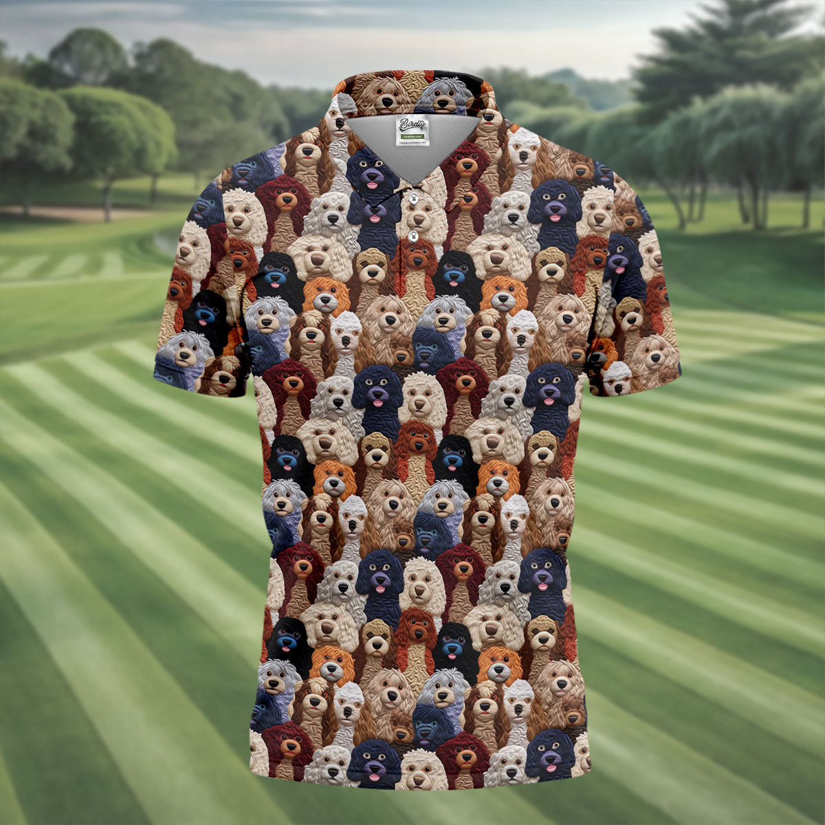 Cartoon Poodle Dog Men's Golf Polo Shirtfts For Dog Lovers, Polo ShirtFor Men