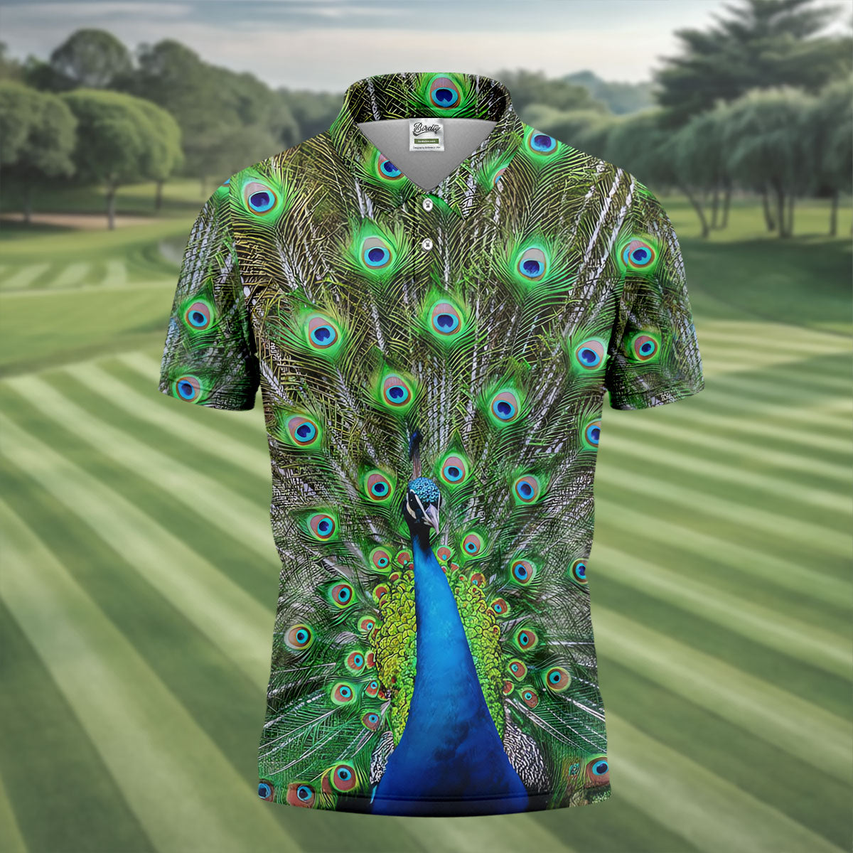 The Peacock Unique Golf Shirt, Golf Tops For Men, Golf Shirts For Men, Polo ShirtFor Men