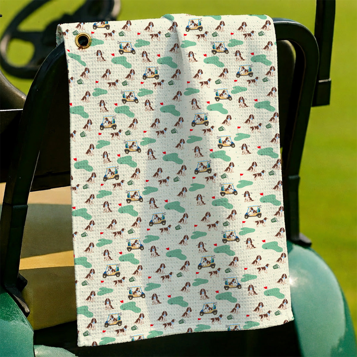 English Springer Spaniel Golf Towels, Pattern Golf Towel For Dog Lovers, Crazy Golf Gift For Golfer
