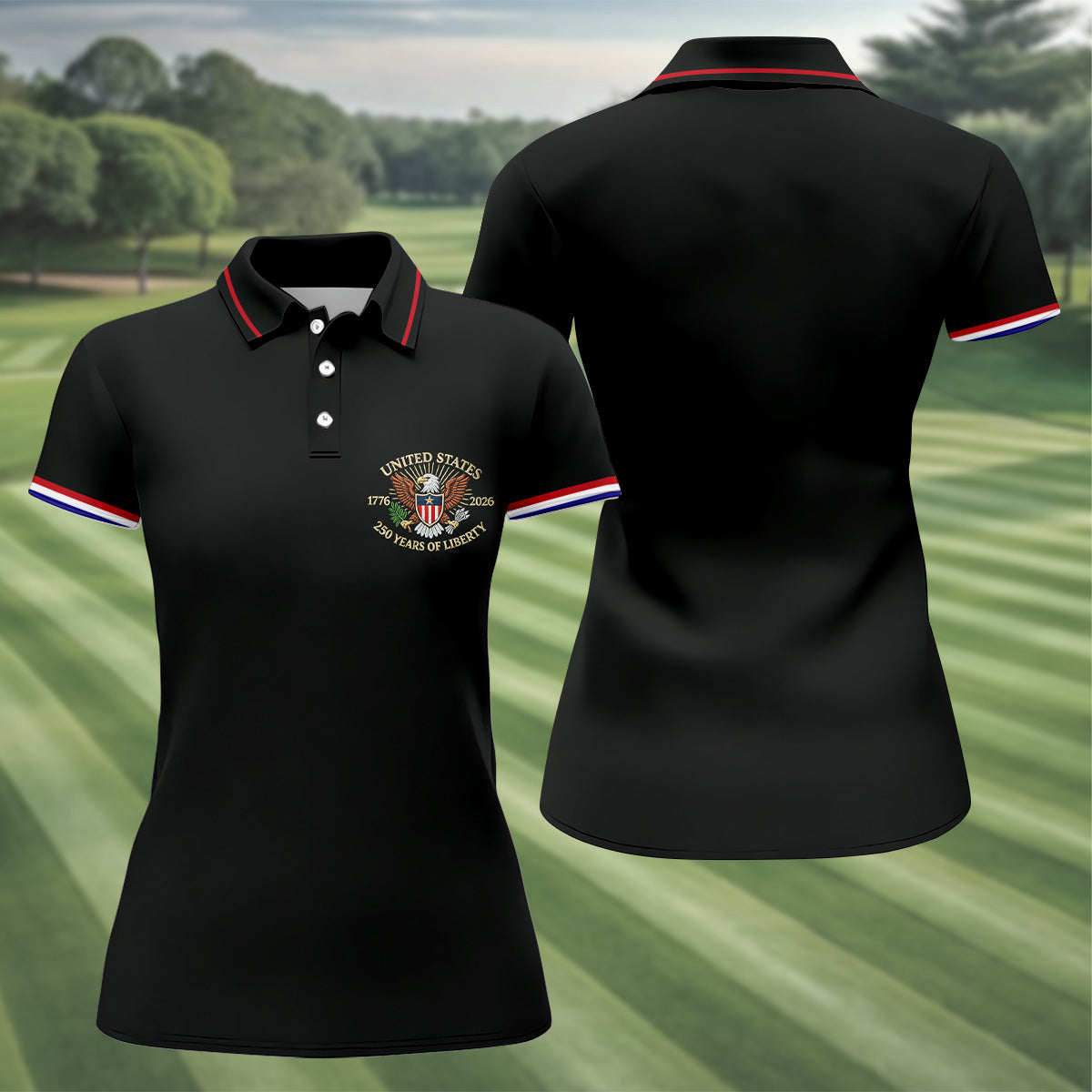 America Bald Eagle 250 Years Of Liberty Patriotic 4th Of July Golf Shirt, Golf Shirt For Women