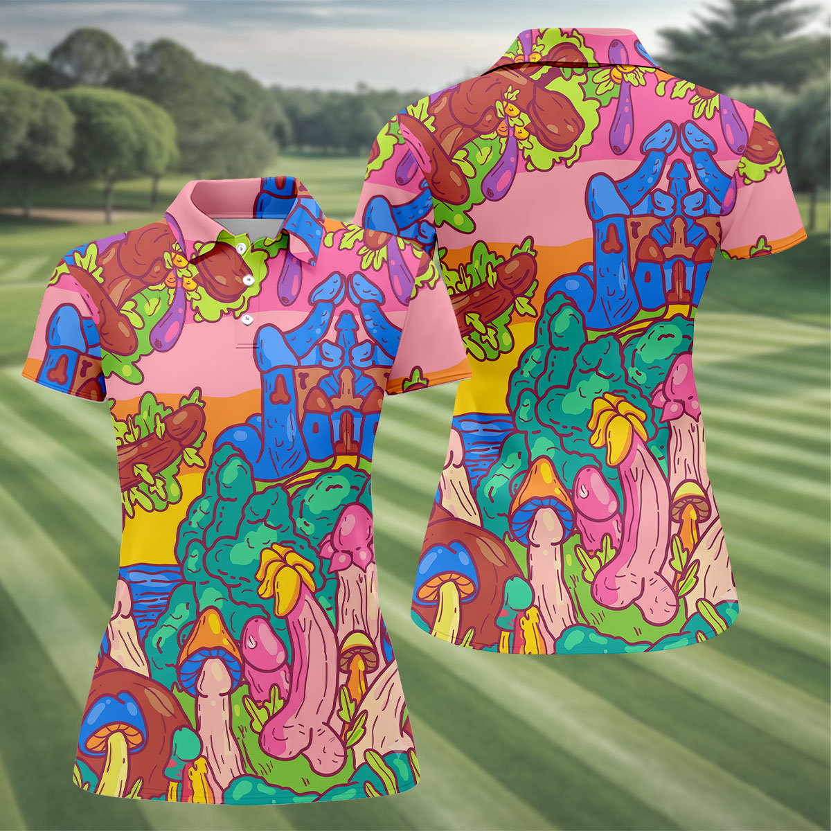 Funny Adult Fantasy Island Novelty Golf Shirt, Ladies Golf Shirts, Women’s Golf Apparel