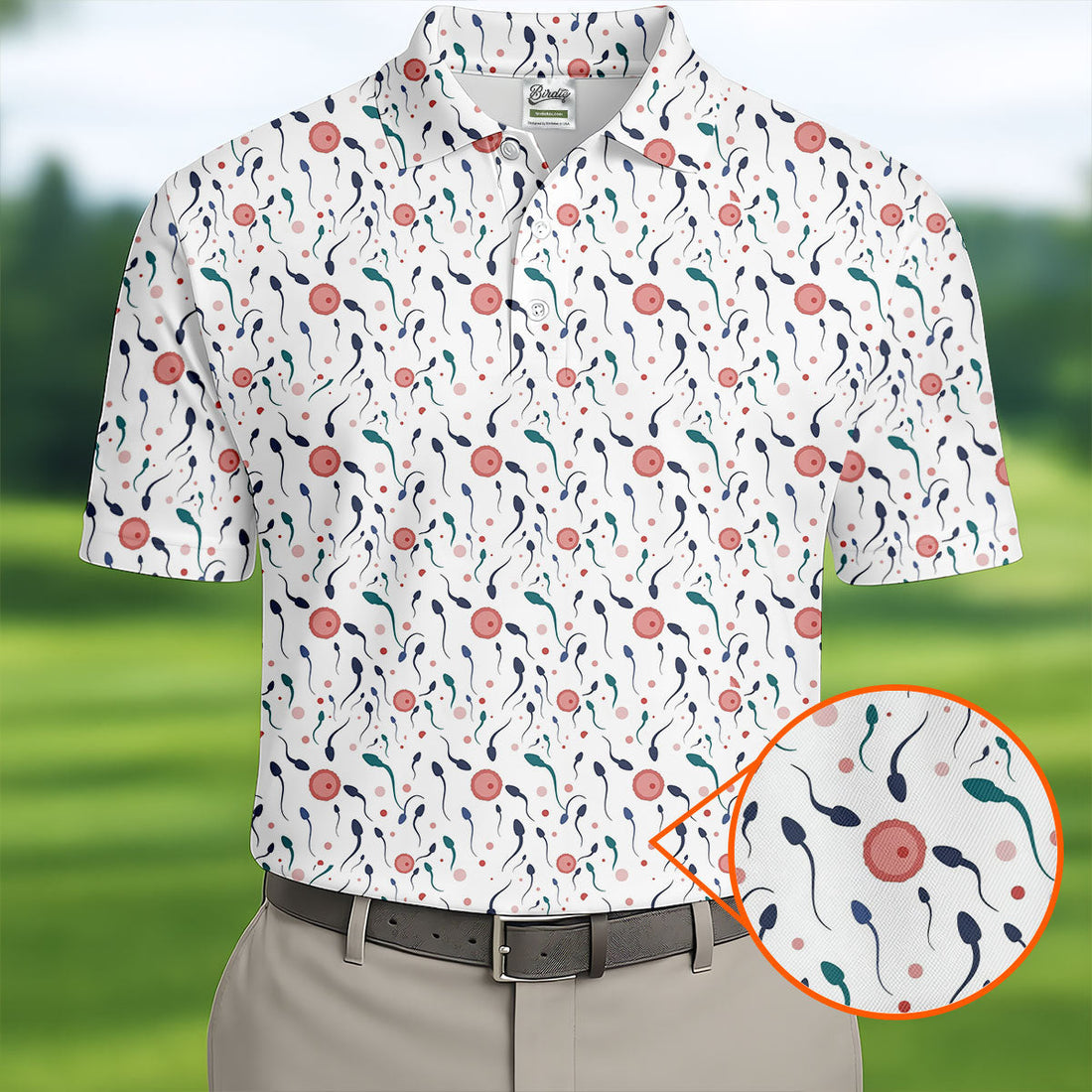 Funny Crazy Egg Fertilization White Golf Shirt, Golf Gifts For Valentine's Day, Polo ShirtFor Men