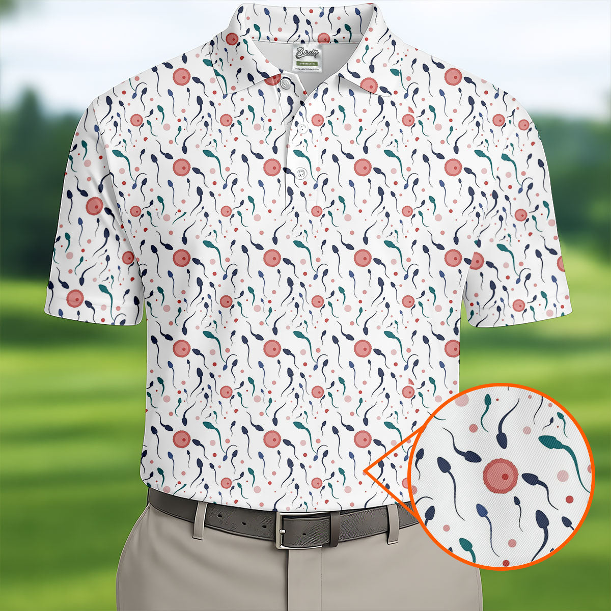 Funny Crazy Egg Fertilization White Golf Shirt, Golf Gifts For Valentine's Day, Polo ShirtFor Men