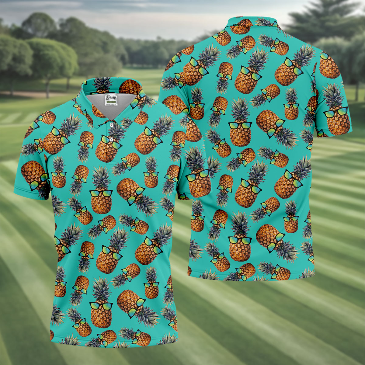 Cool Pineapple Tropical Theme Hawaiian Golf Shirt, Polo Shirtor Men, Golfing Apparel
