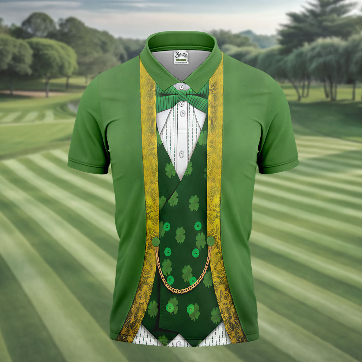 St Patrick's Day Leprechaun Costume Print Golf Tops For Men, Polo ShirtFor Men, Golf Shirts For Men