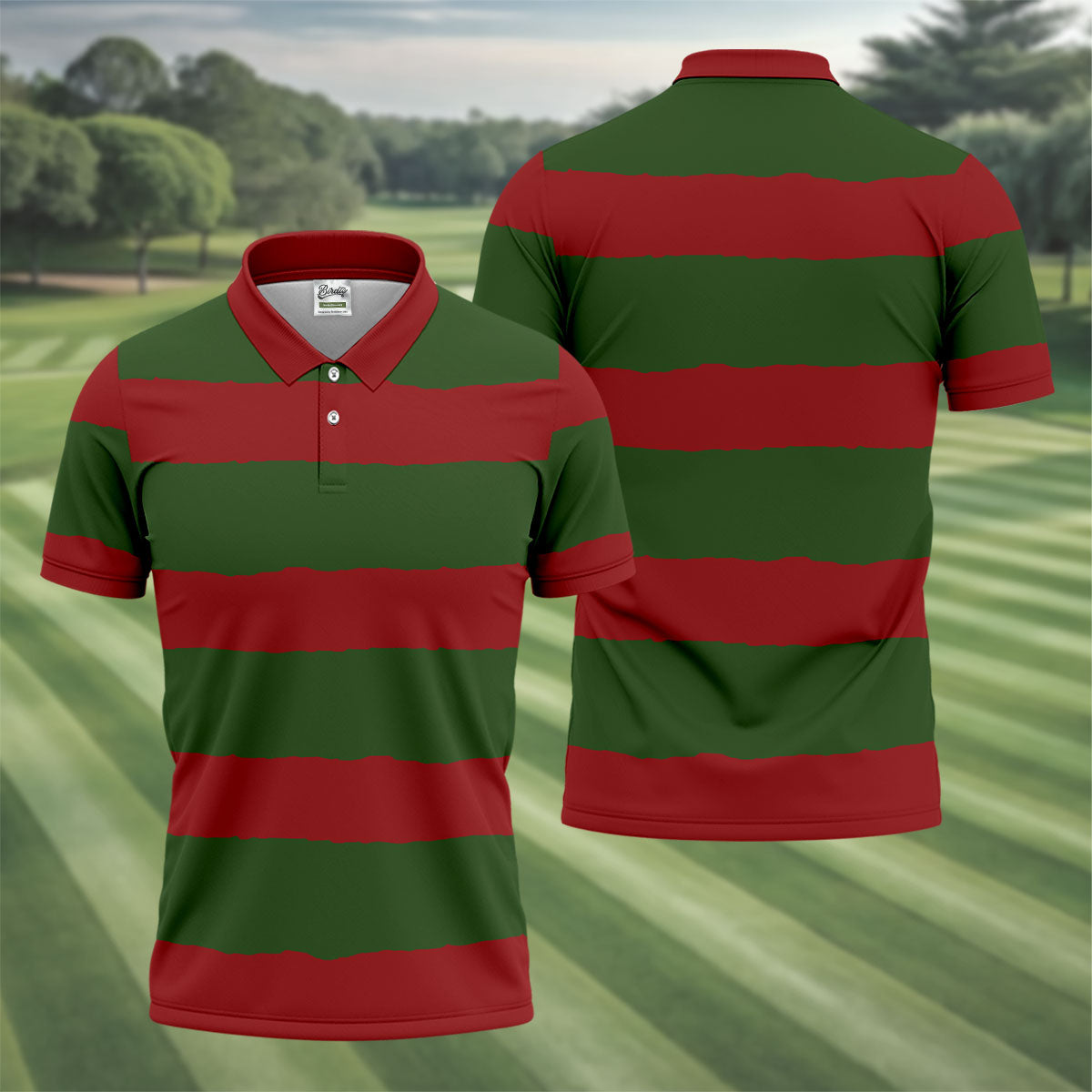 Halloween Freddy Horror Movie Golf Shirt, Horror Character Costume Shirt, Polo ShirtFor Men, Halloween Golf Shirt