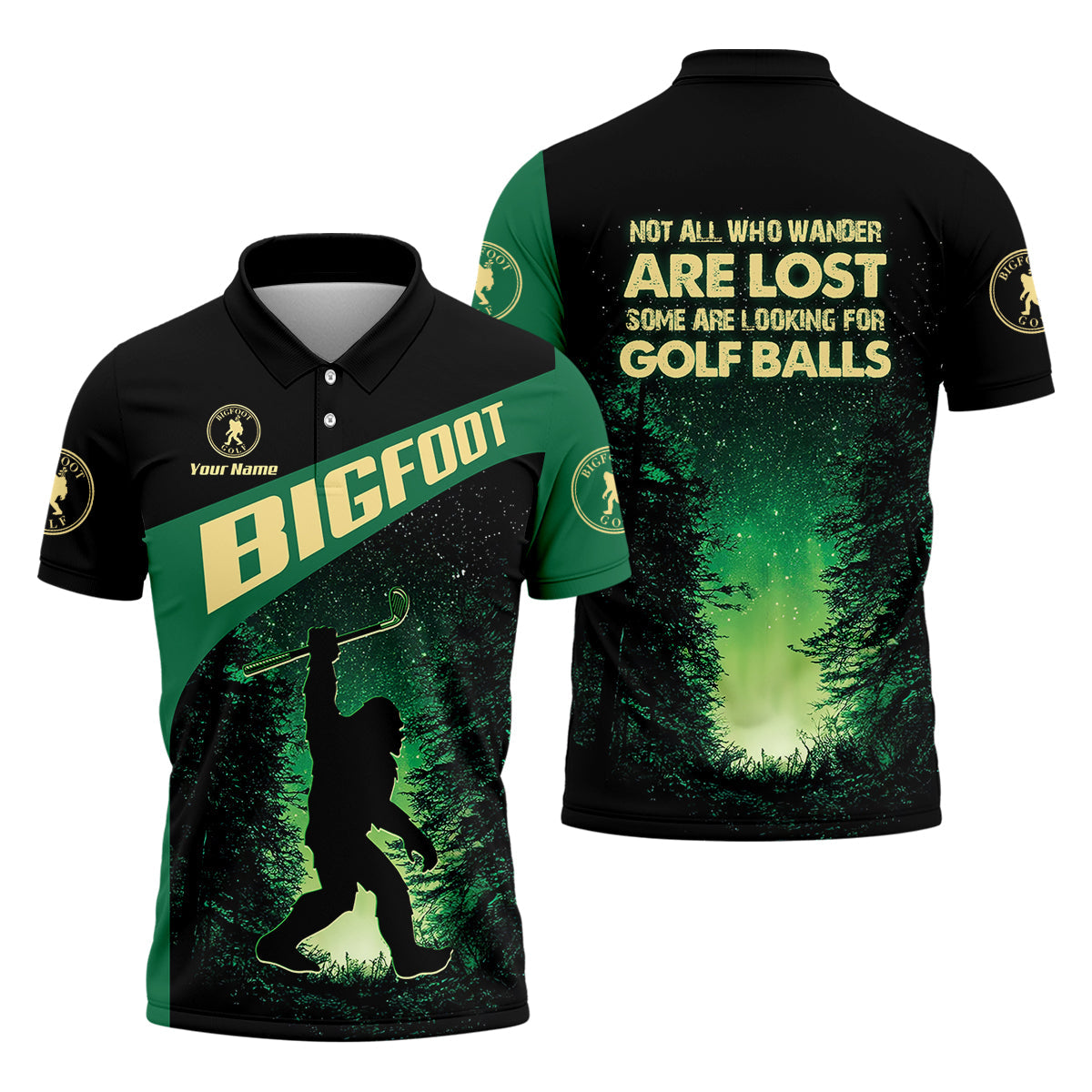 Bigfoot Custom Mens Golf Polo Shirtf Gifts For Dad