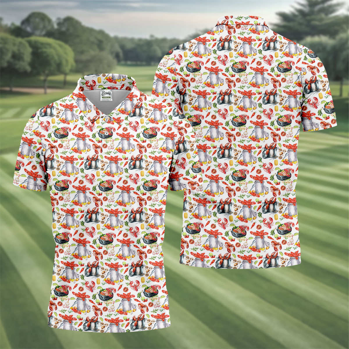 Crawfish Boil Pot Hawaiian Golf Shirt, Louisiana Crawfish Season Golf Shirts For Men