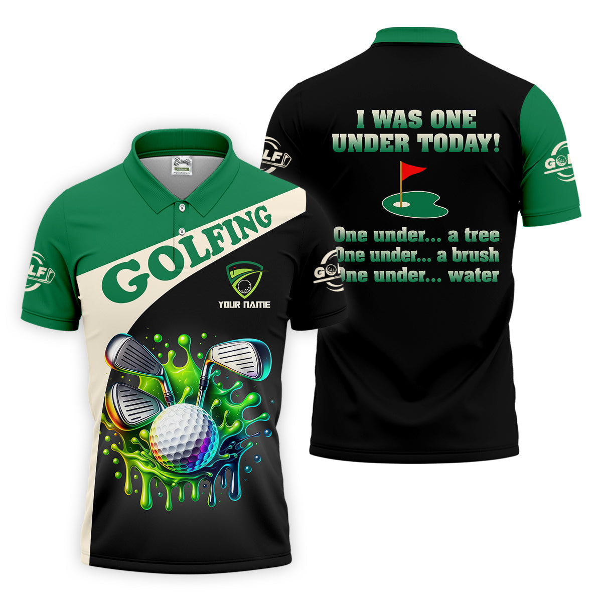 I Was One Under Today Custom Funny Golf Polo Shirtad Golf Gifts