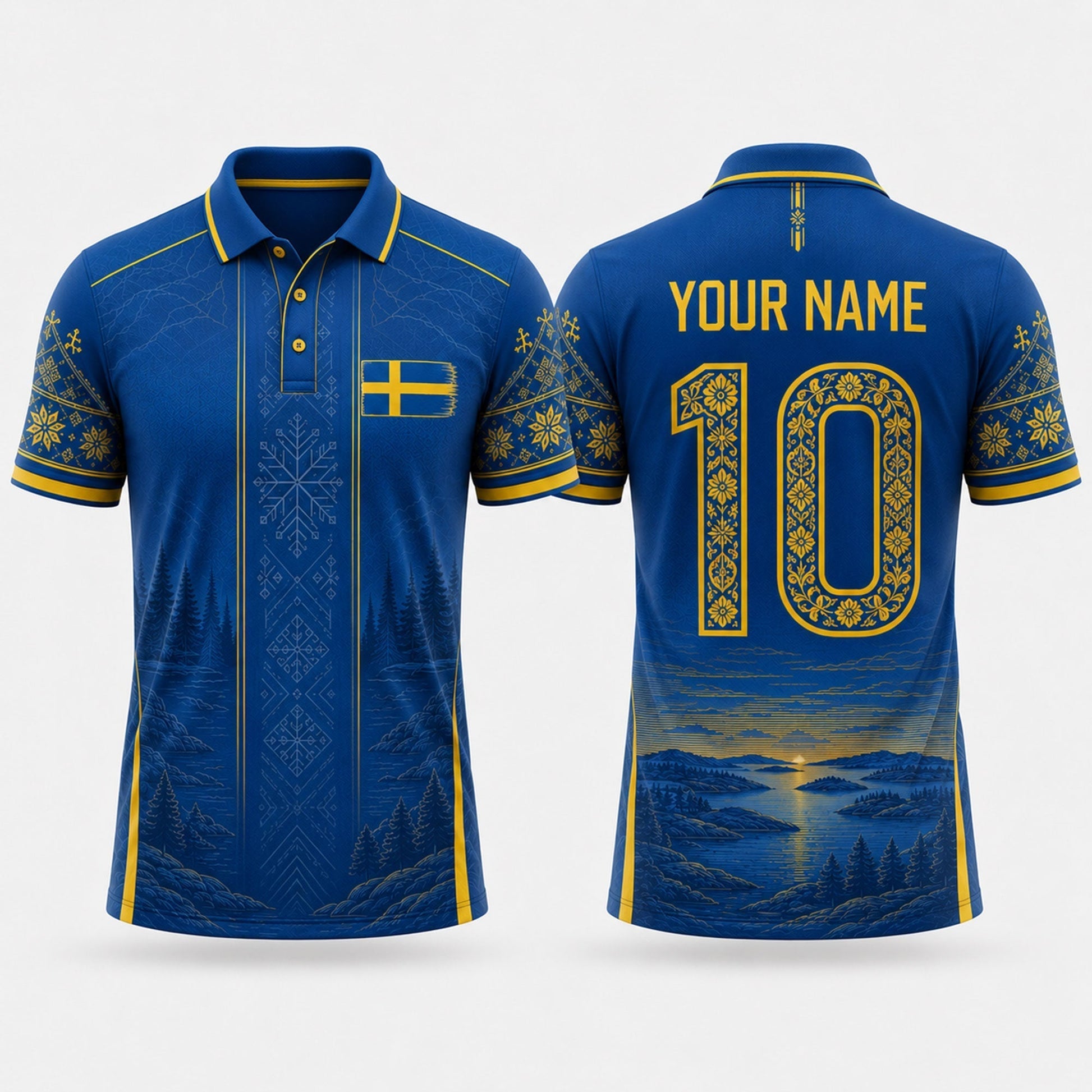 Sweden Fooball Shirt, Kurbits V-NeckMen Football Lover, Swedish National Soccer Football Gifts