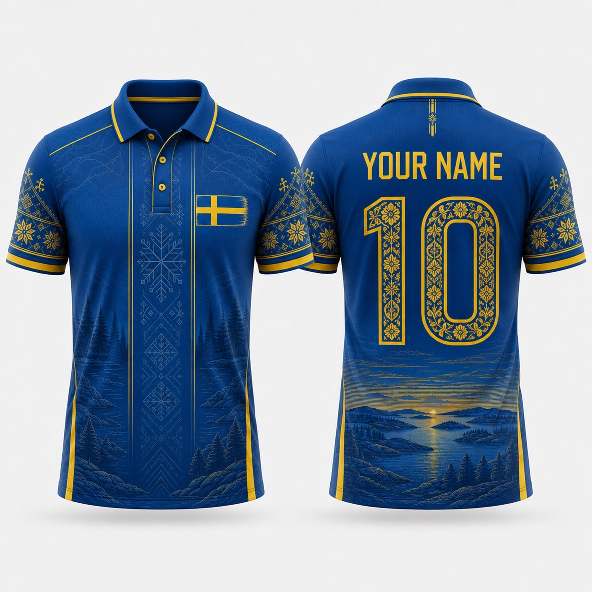 Sweden Fooball Shirt, Kurbits V-NeckMen Football Lover, Swedish National Soccer Football Gifts