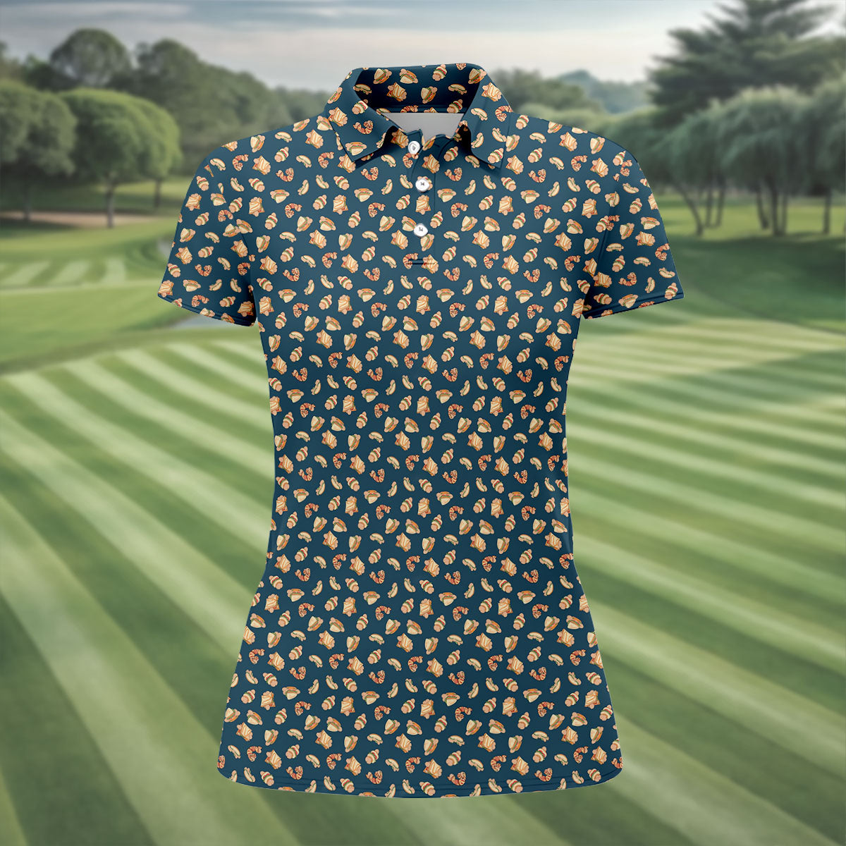 Dirty Funny Breakfast Women's Golf Tops, Valentine Golf Gift, Ladies Golf Polos, Golf Gift For Ladies
