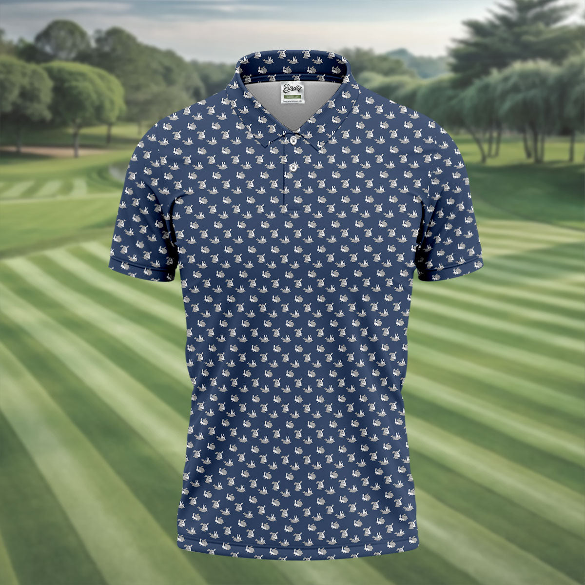Rabbit Couple Naughty Position Men's Funny Golf Shirts, Valentines Golf Gift, Golf Shirts For Men