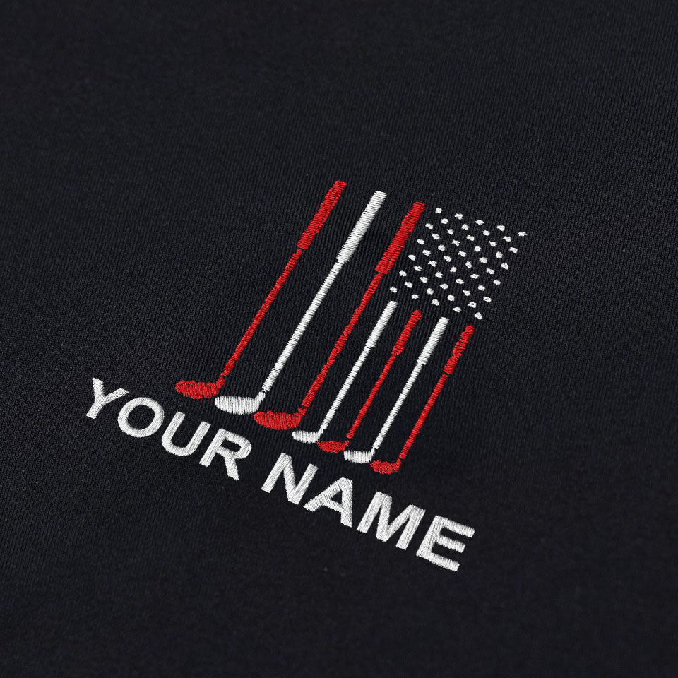 American Flag Custom Embroidered Golf Polo Shirtad Golf Gift