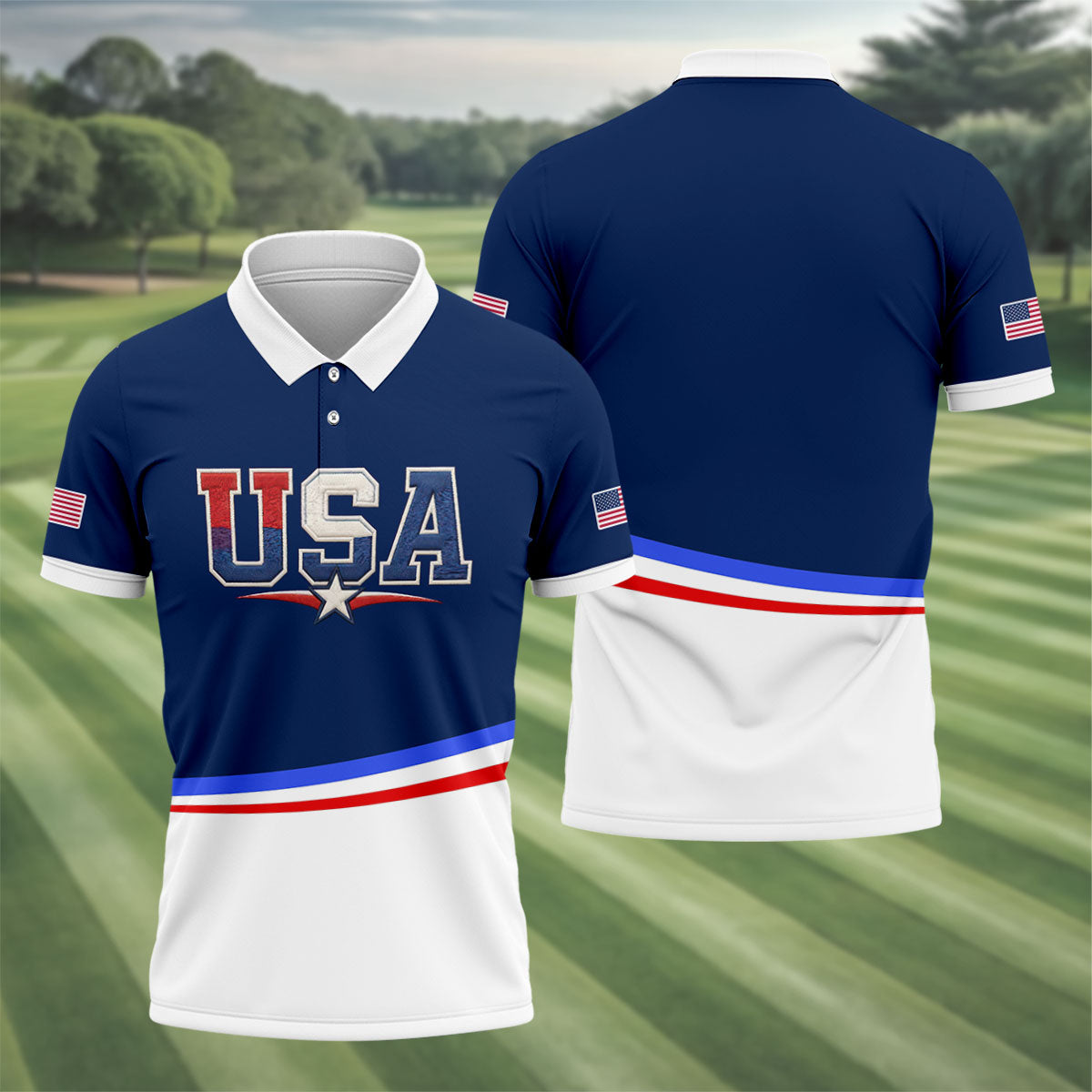 250 Years Of Independence USA Golf Shirt, 4th Of July Patriotic Golf Shirts For Men