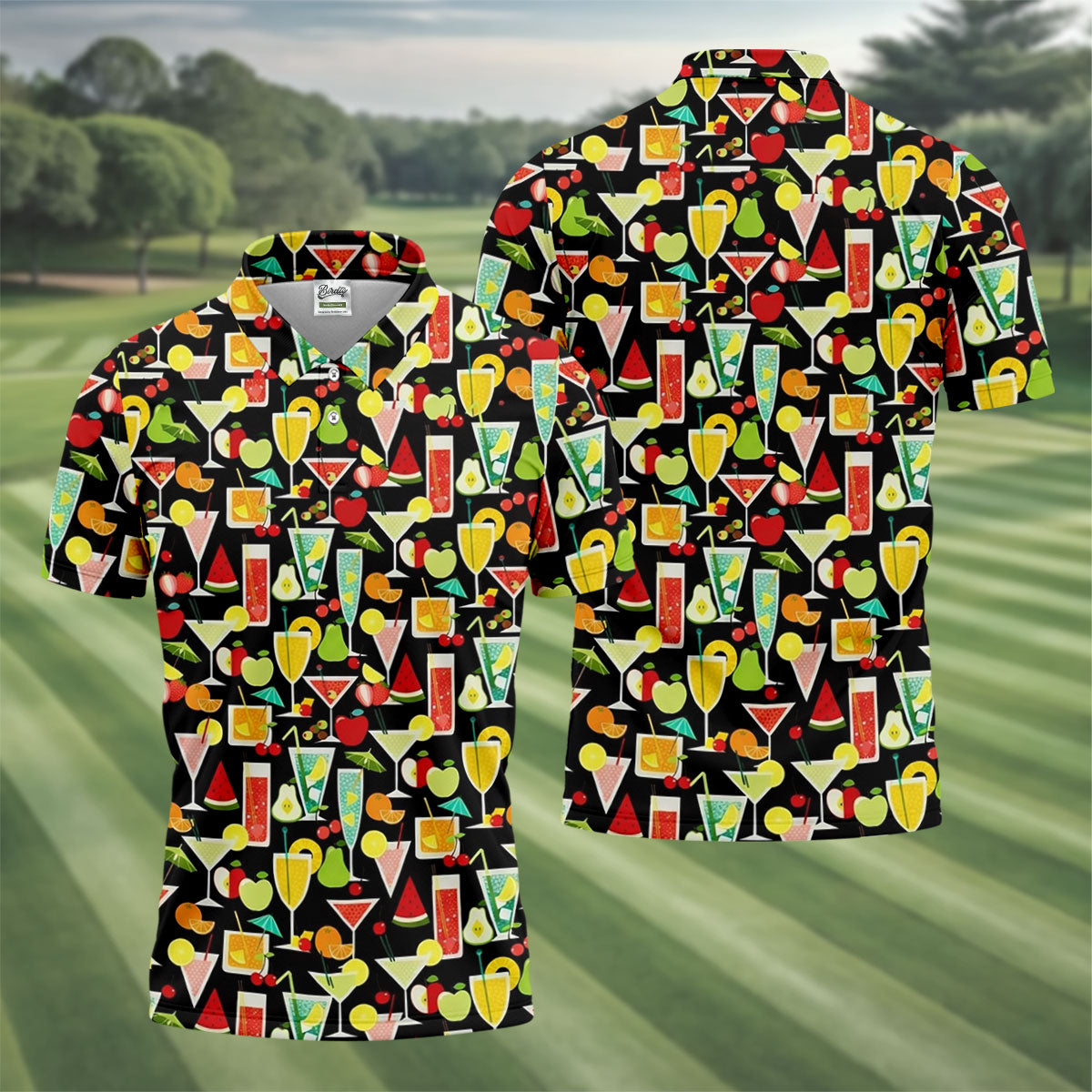 Refreshing Summer Cocktails Funny Golf Shirt, Summer Drinks Golf Tops For Men, Golf Shirts For Men