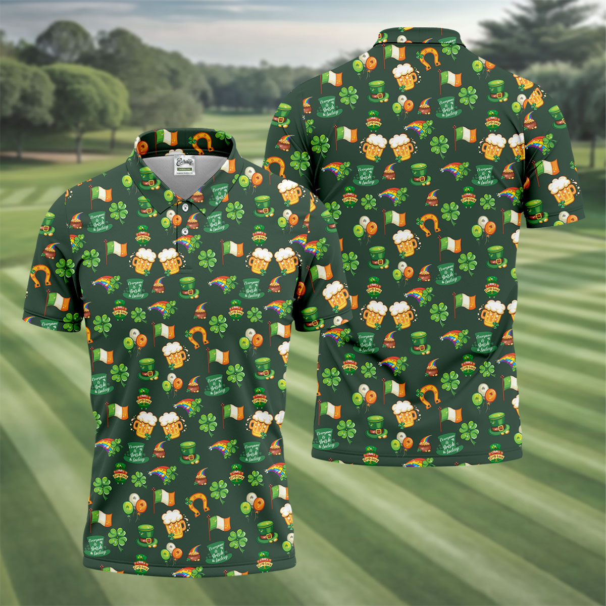 Everyone Is Irish Today Shamrock St Patrick's Day Dark Green Golf Shirt, Polo ShirtFor Men, Golf Shirts For Men