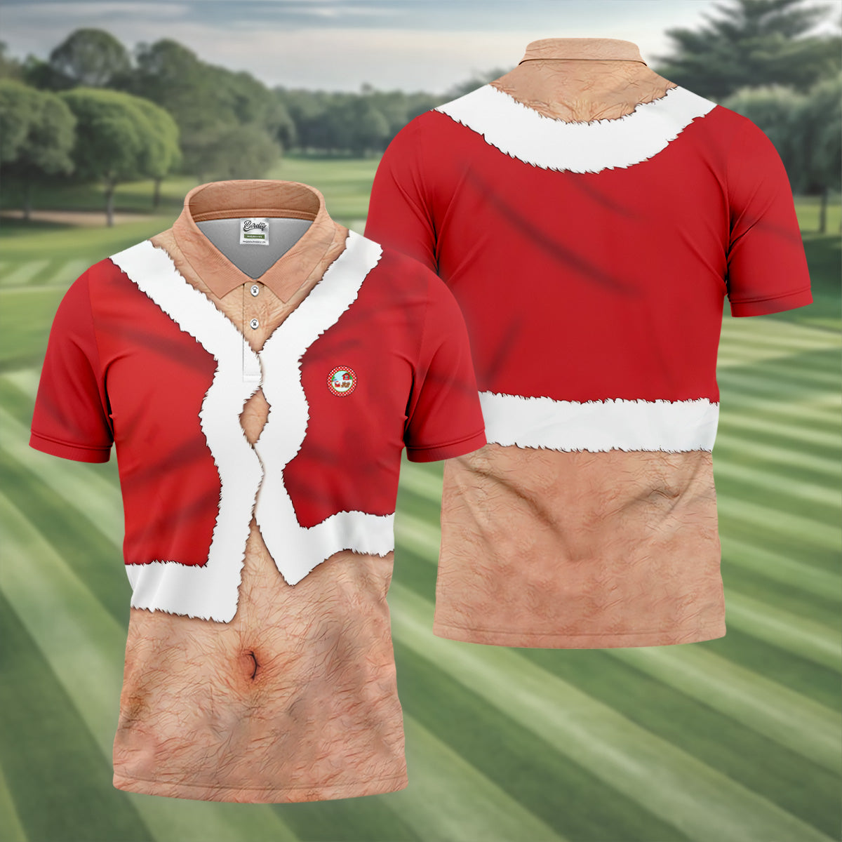 Funny Santa Costume Golf Polo Shirtstom Golf Shirt, Unique Gift For Golfer, Fun Golf Shirts For Men