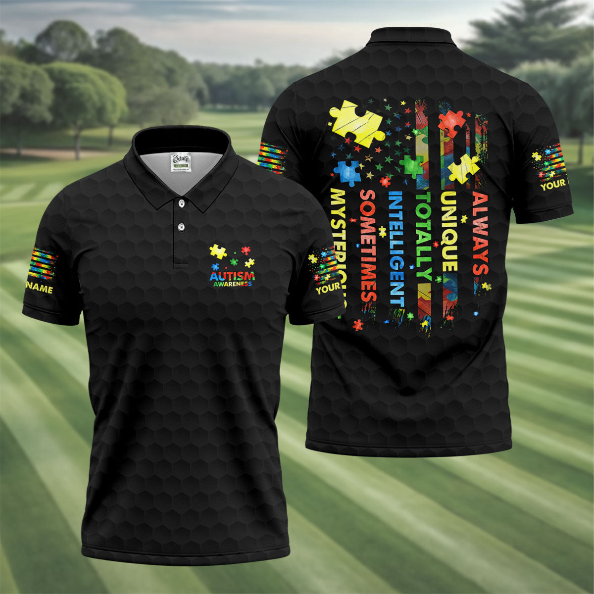 Autism Awareness Always Unique Totally Intelligent Sometimes Mysterious Golf Shirts For Men, Polo Shirtor Men