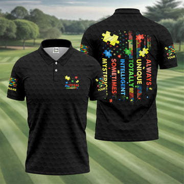 Autism Awareness Always Unique Totally Intelligent Sometimes Mysterious Golf Shirts For Men, Polo Shirtor Men