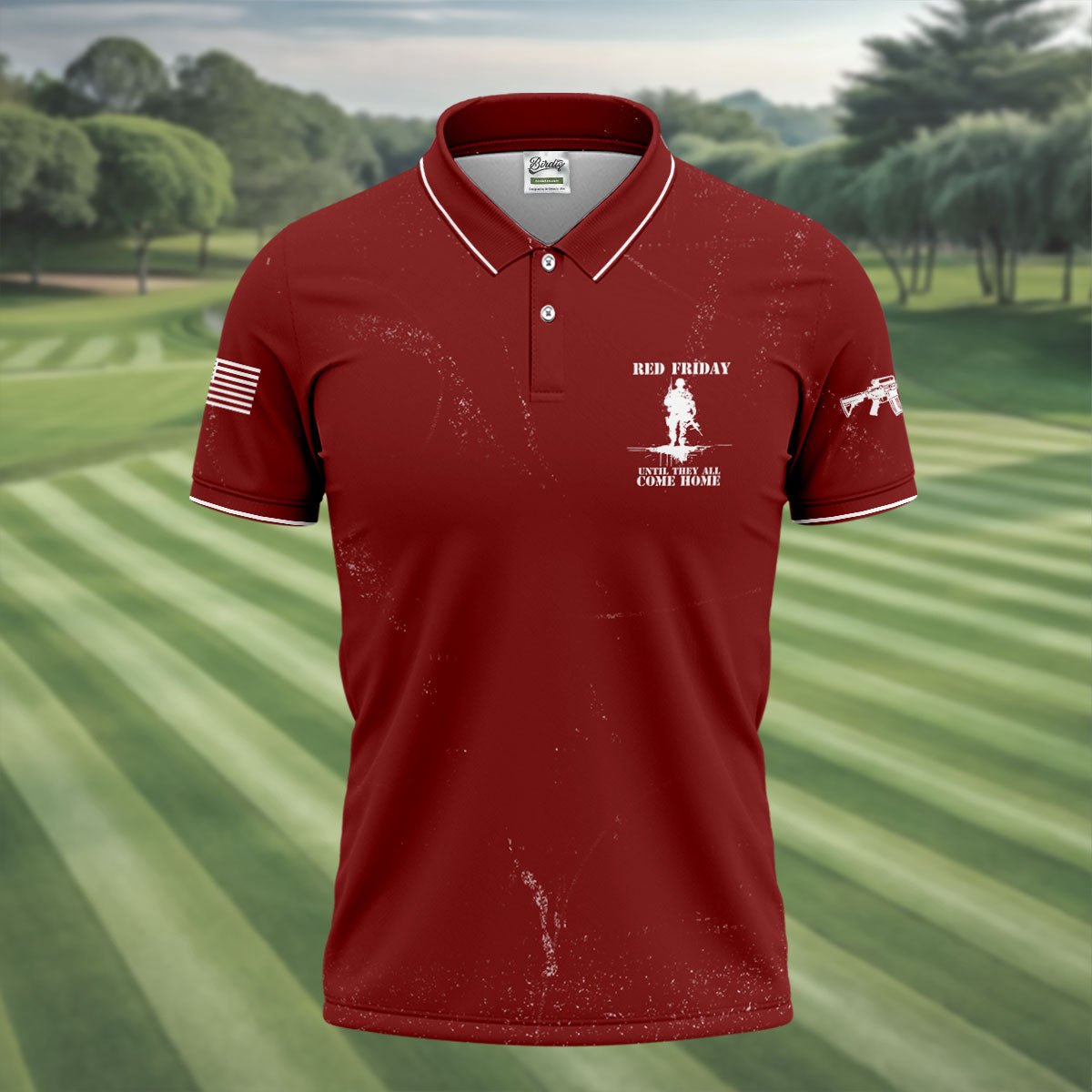 RED Friday Untill They All Come Home Red Golf Shirt, Veteran Memorial 250 Years Polo Shirtor Men