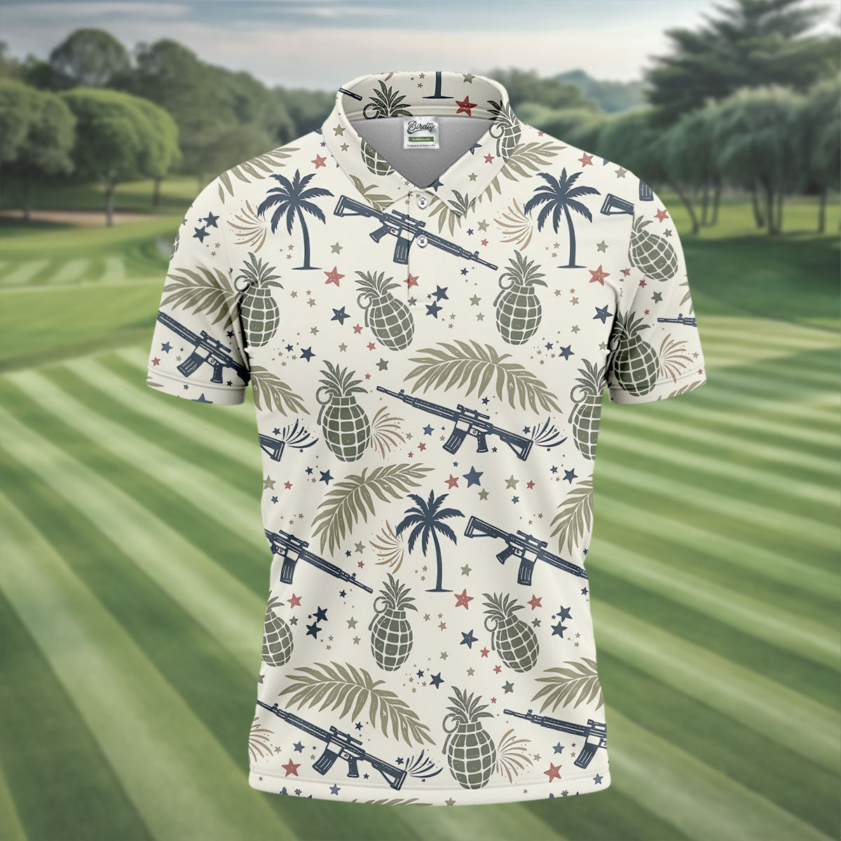 Pineapple Grenade 250 Years Tropical Theme Retro Golf Shirt, Patriotic 4th Of July Polo Shirtor Men