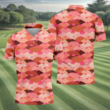 Funny Pink Abstract Body Print Golf Shirt, Men's Golf Shirt, Golf Shirts For Men, Polo Shirts For Men