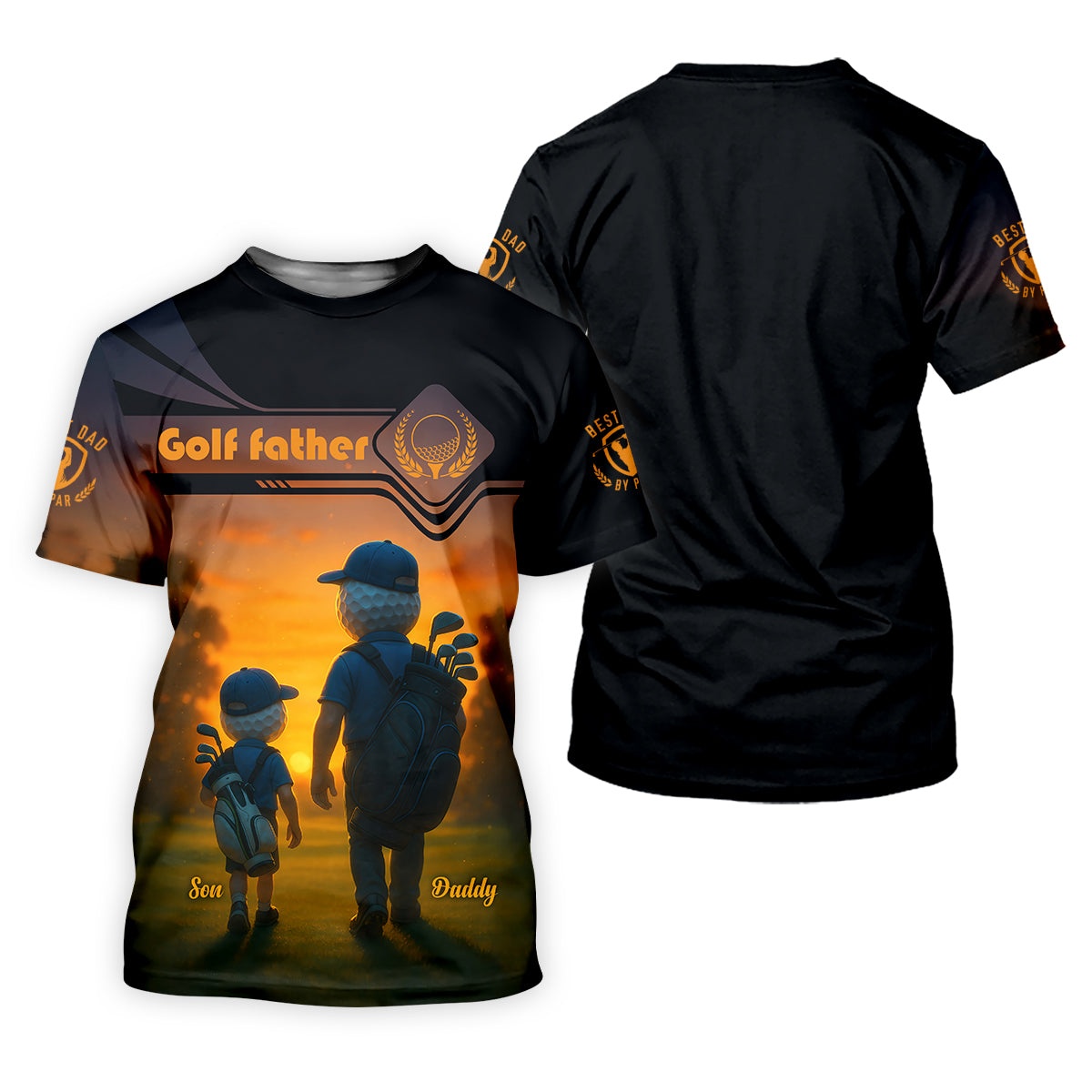 Golf Father Custom Men's Golf Polo ShirtFunny Golf Shirt, Christmas Golf Gift