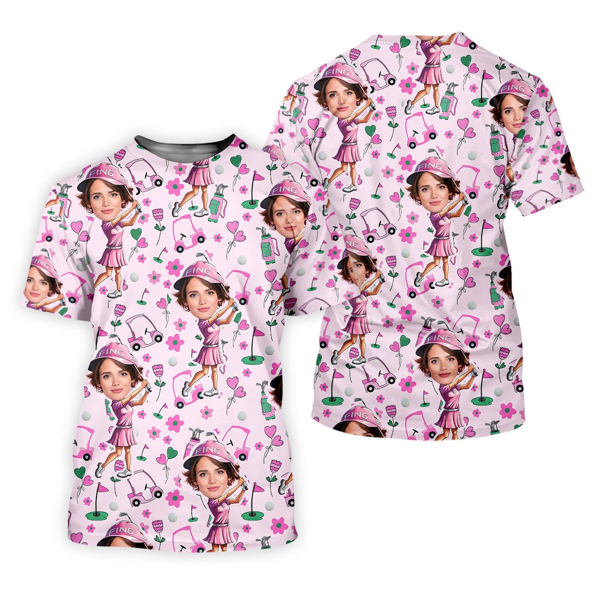 Custom Face Funny Womens Golf Polo ShirtLadies Golf Shirt