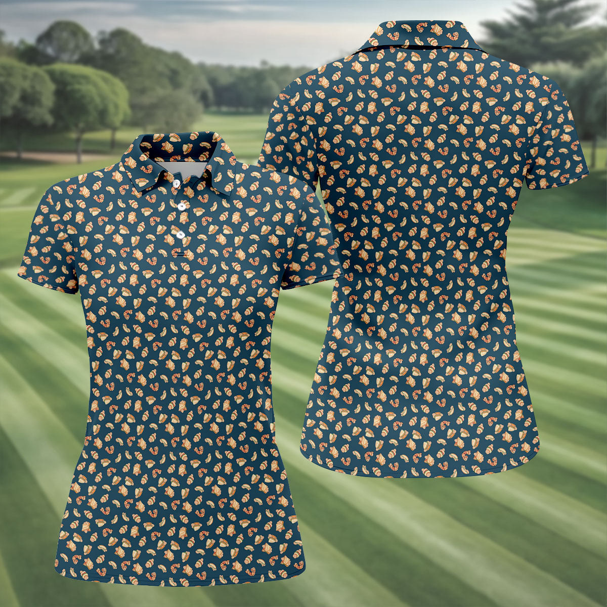 Dirty Funny Breakfast Women's Golf Tops, Valentine Golf Gift, Ladies Golf Polos, Golf Gift For Ladies