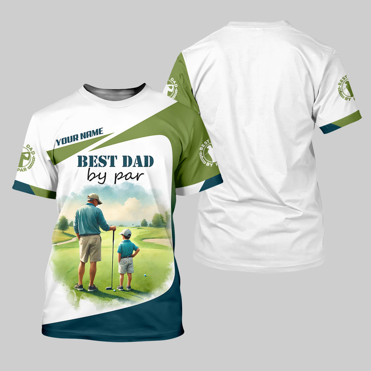 Custom Best Dad By Par Golf Polo ShirtFather And Son Shirt, Gift For Golfers