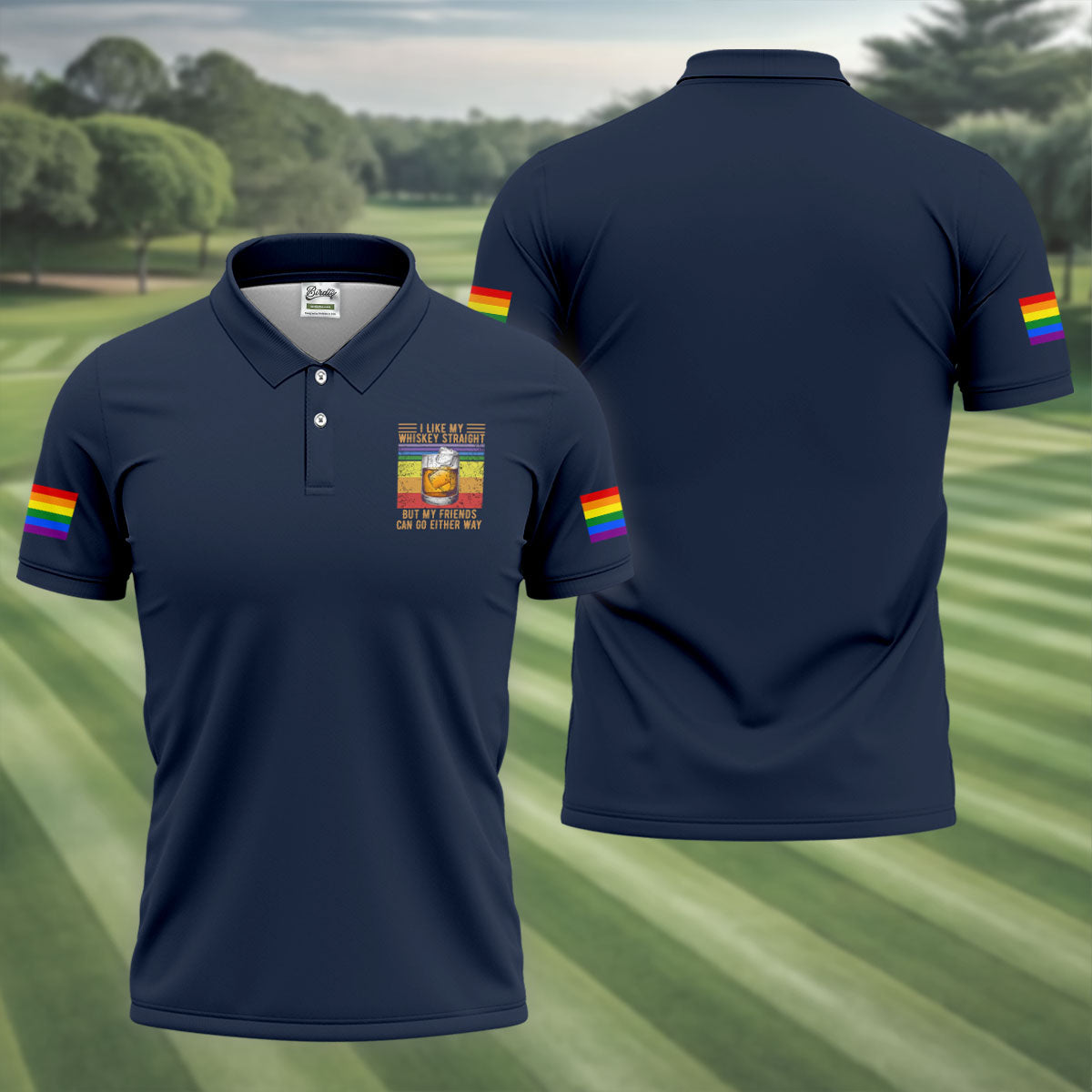 I Like My Whiskey Straight LGBT Pride Month Men's Funny Golf Shirts, LGBT Support Pride Shirt